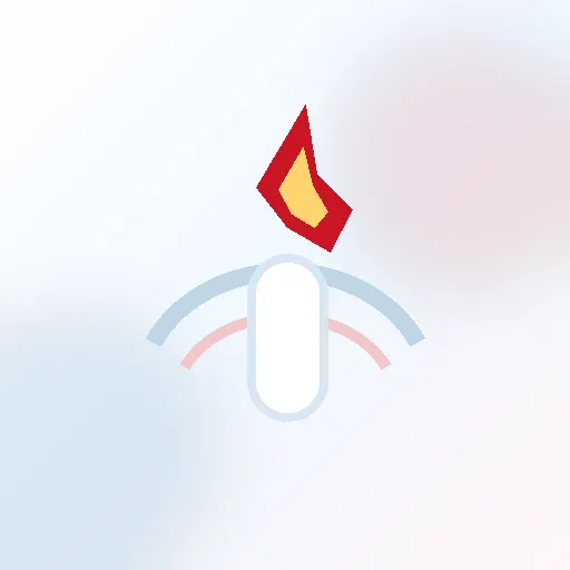 Moxa-Flamme und ruhige Linien als Symbol für ergänzende Verfahren