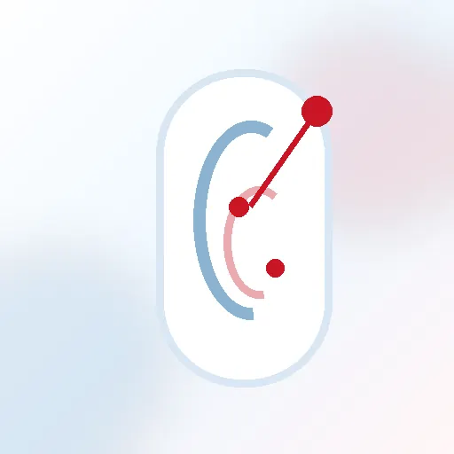 Stilisiertes Ohr mit Akupunkturnadel als Symbol für Ohrakupunktur