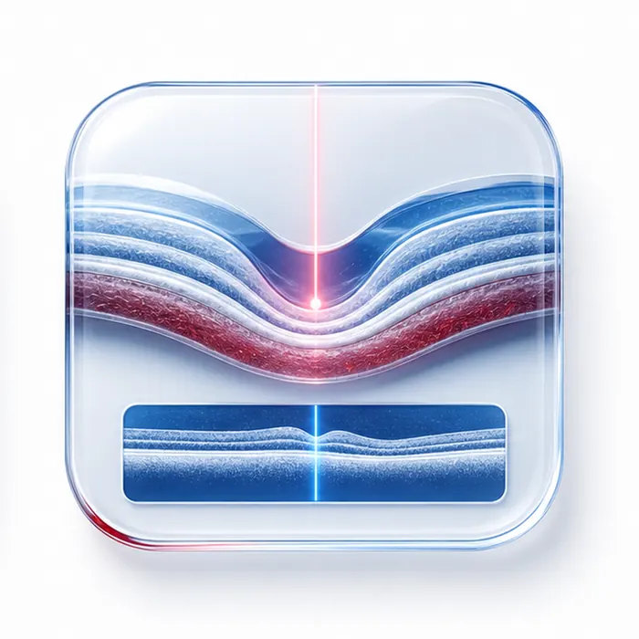 OCT-Linie als Symbol für augenärztliche Befunde